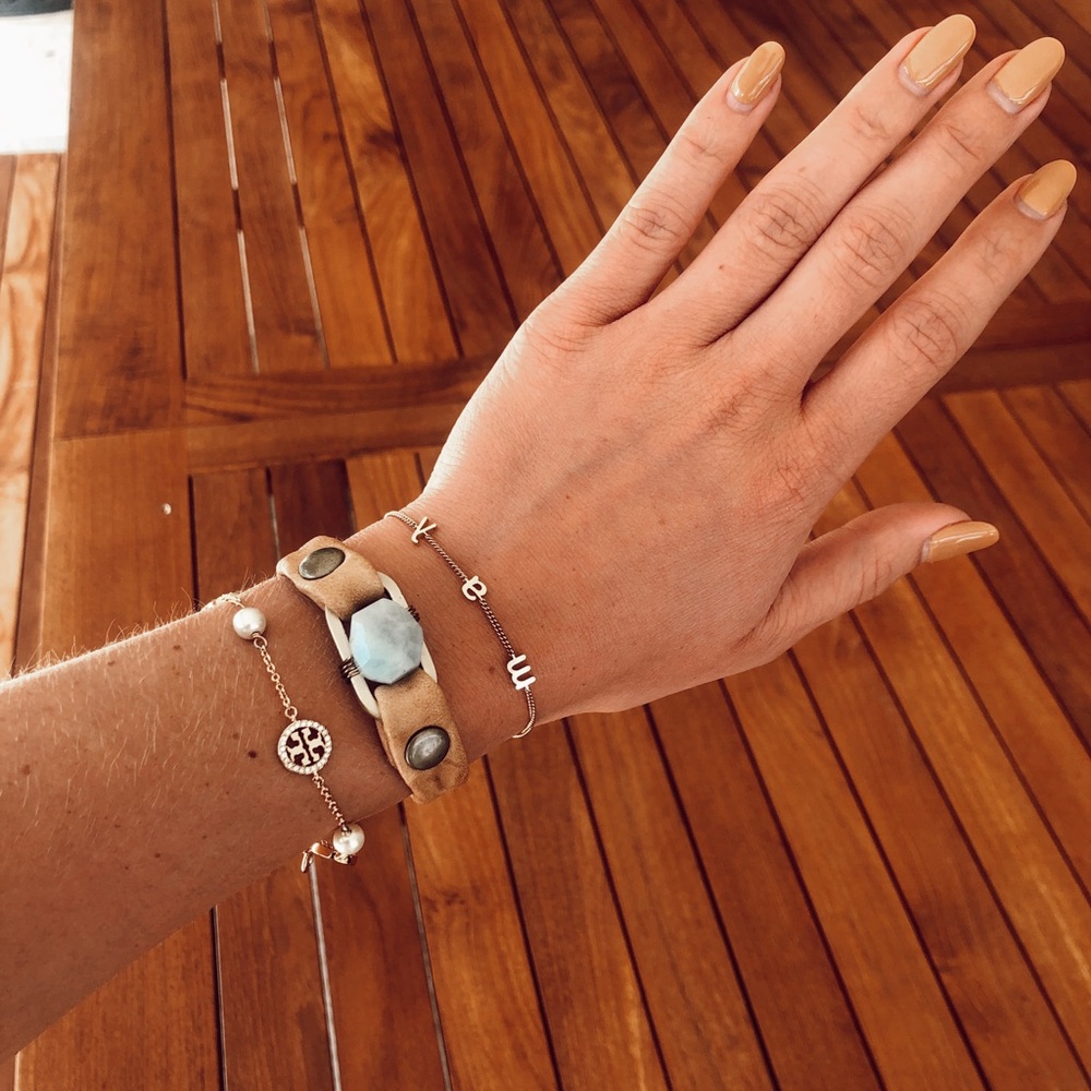 Tory Burch Pave Gold and Pearl Bracelet